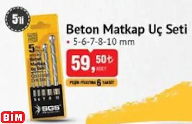 SGS BETON MATKAP UÇ SETİ
